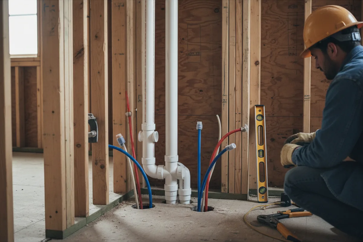 Drain and supply rough-in during Garbage Disposal Repair in Dustin