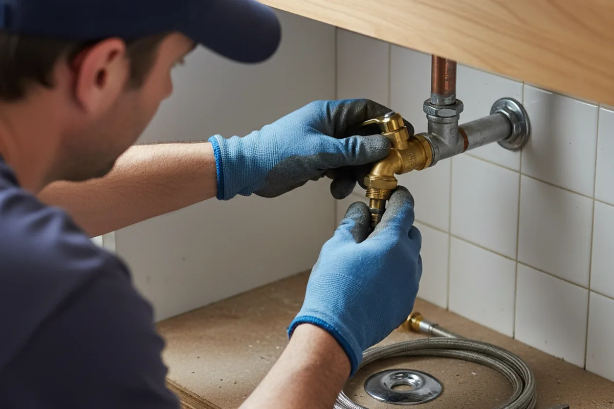 Shutoff valve and fitting work during Burst Pipe Repair in Dustin